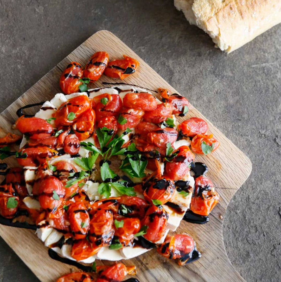 Warm Brie with Slow Roasted Tomatoes