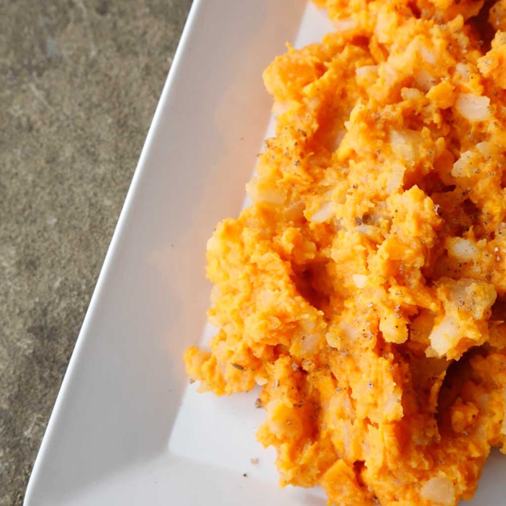 Cumin & Garlic Sweet Potato Mashers