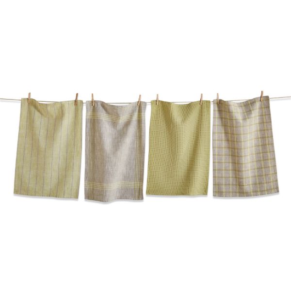 Lettuce Green Canyon Woven Dishtowel Set Of 4