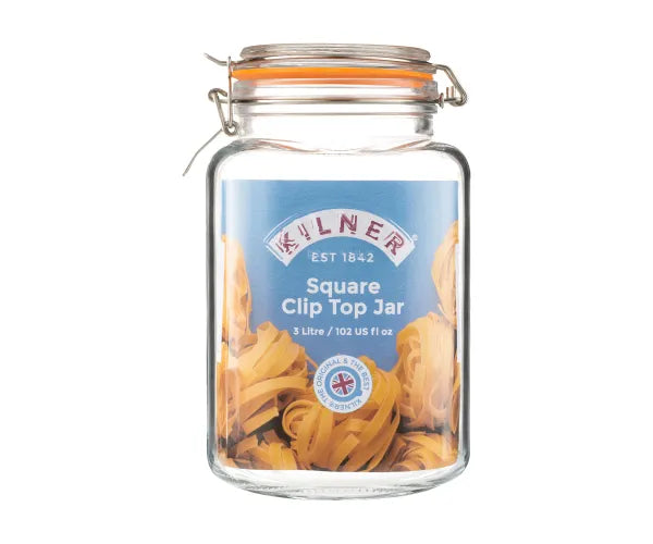 Clip Top Square Jar 102oz