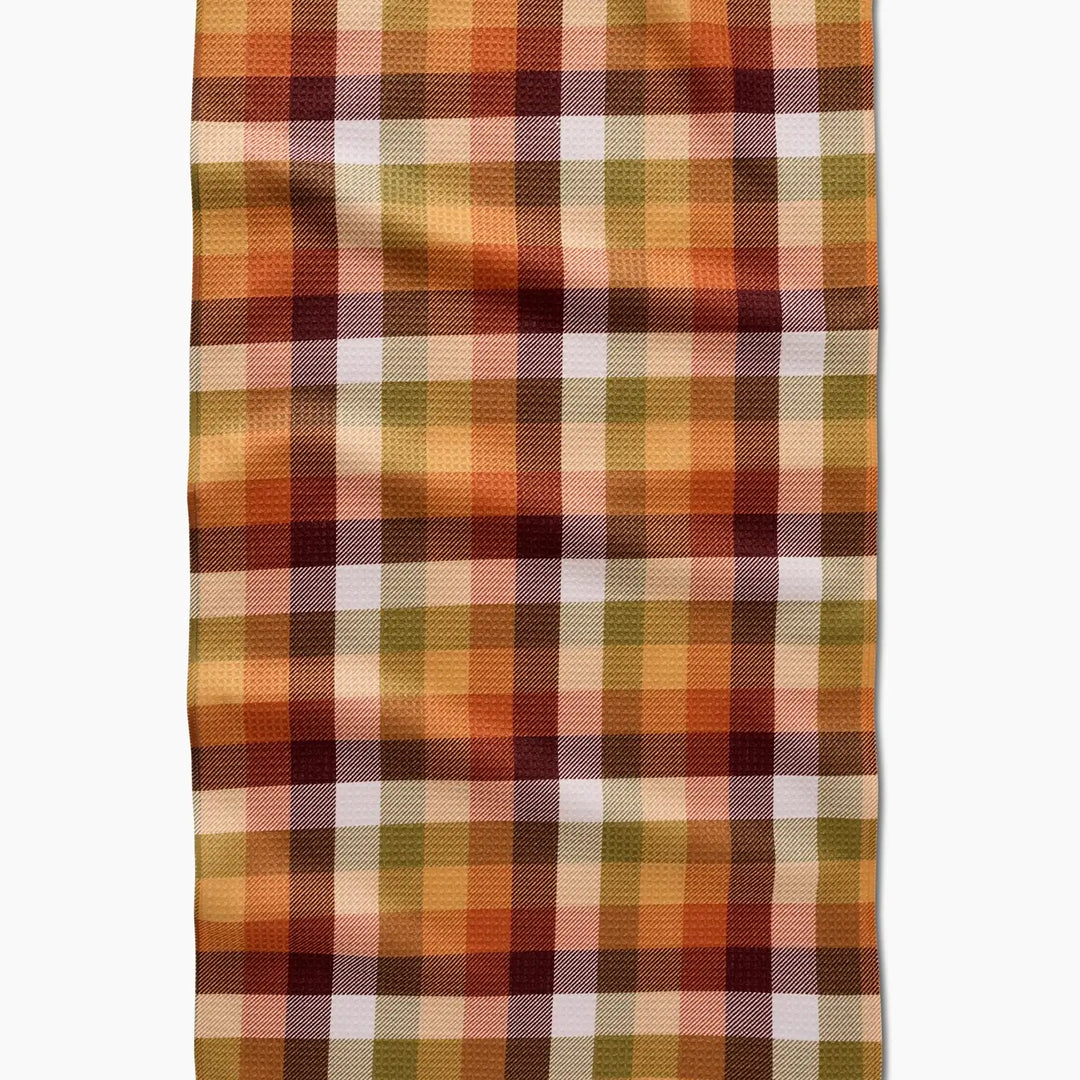 Rustic Autumn Plaid Kitchen Tea Towel