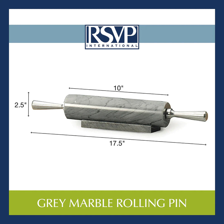 RSVP Grey Marble Rolling Pin, No Stand