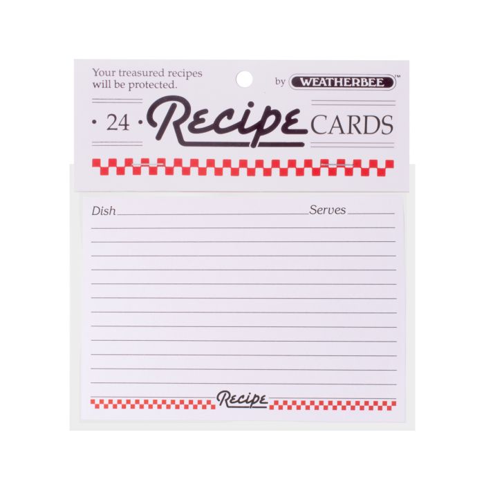 Weatherbee Recipe Cards 3x5, Set of 24