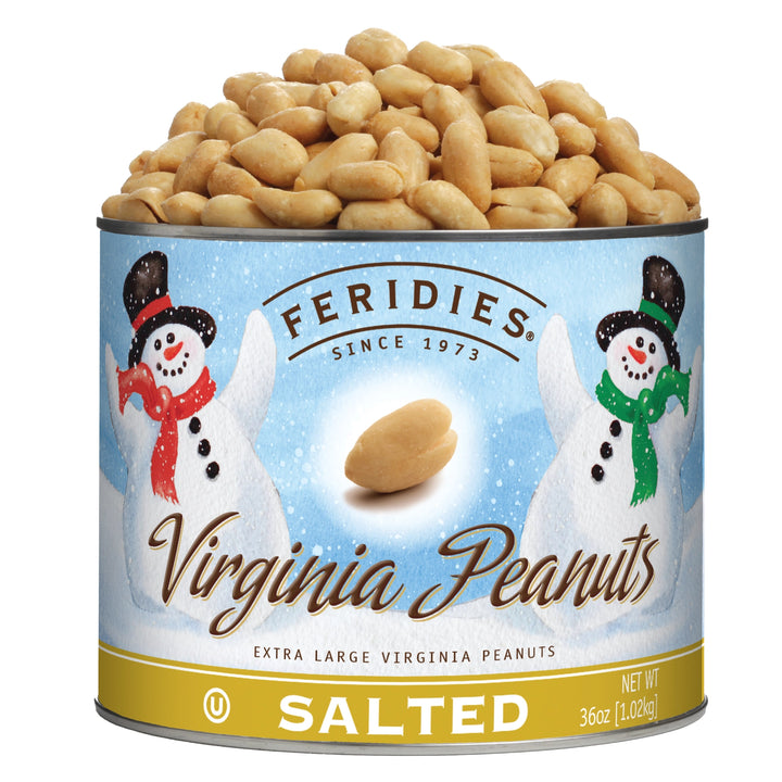 Snowman Holiday Label Salted Virginia Peanuts