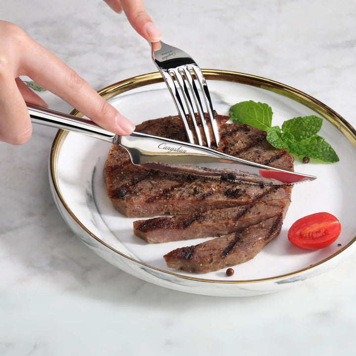 Cangshan 8-Piece Forged Steak Knife Set, 420 Stainless Steel in Bamboo Storage Box