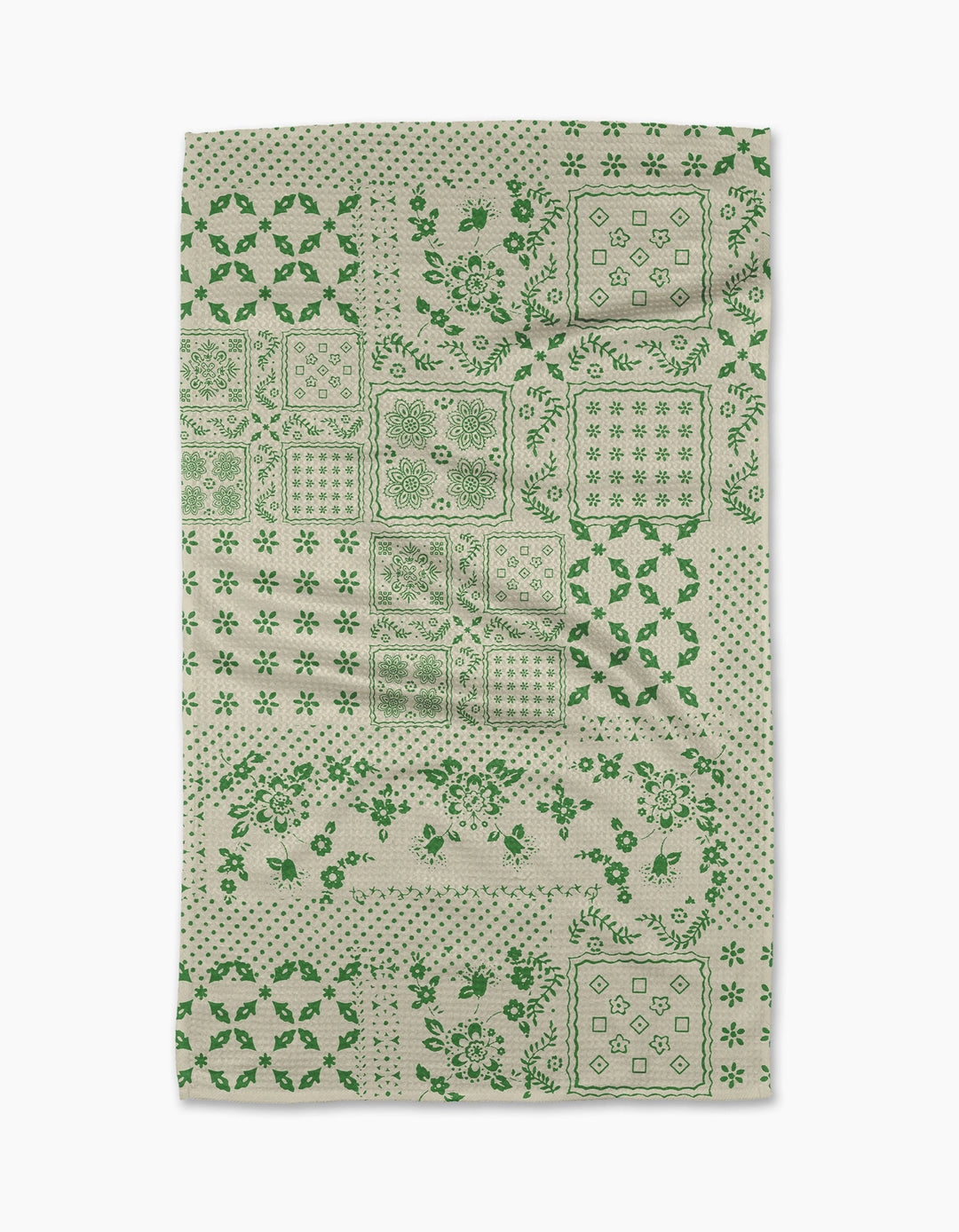 Blossoming Bandanna Green Kitchen Tea Towel
