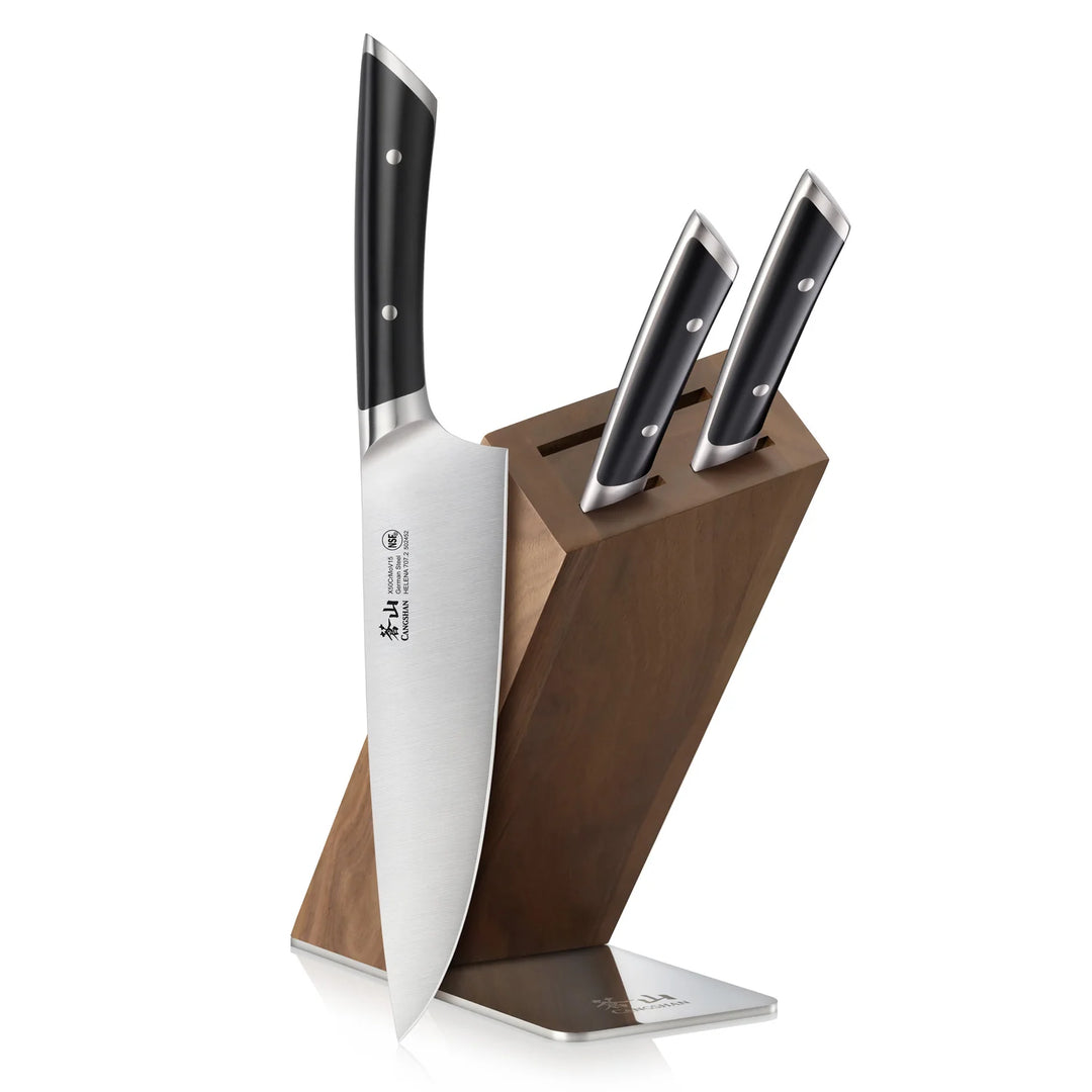 Helena Series 4-Piece Knife HUA Acacia Block Set