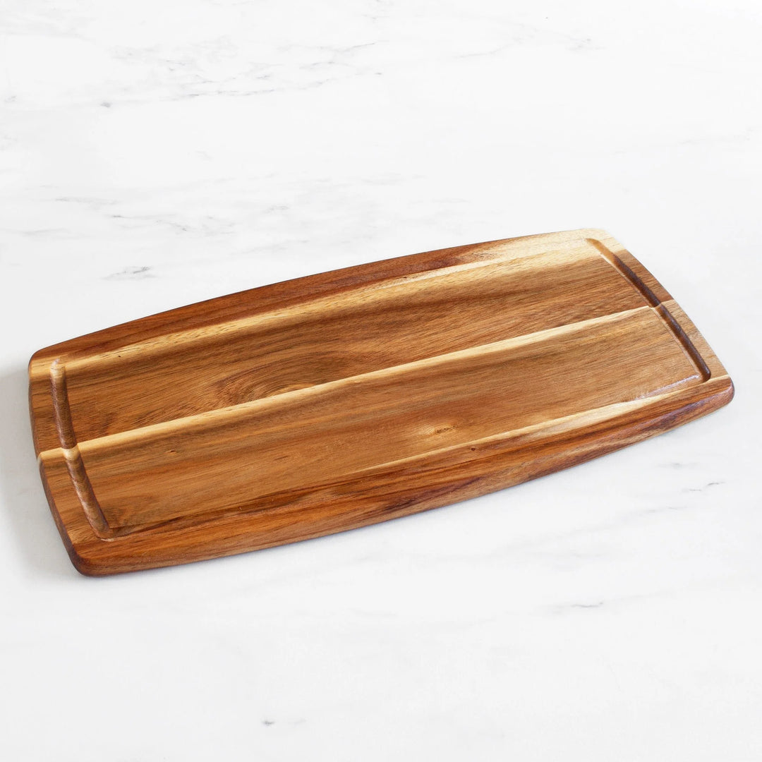 TB Home 14" Acacia Wood Serving & Cutting Board with Juice Groove