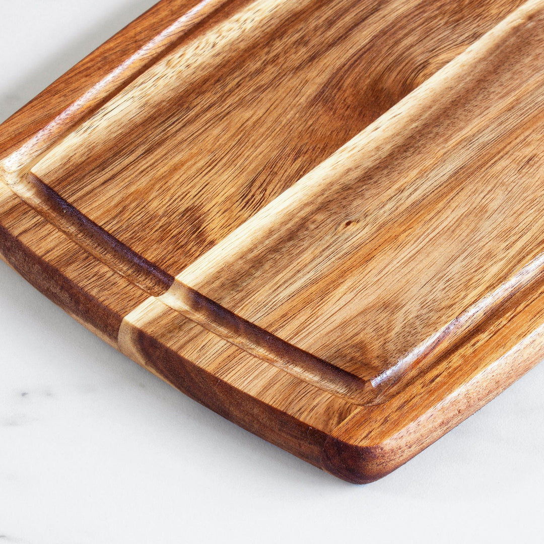 TB Home 14" Acacia Wood Serving & Cutting Board with Juice Groove