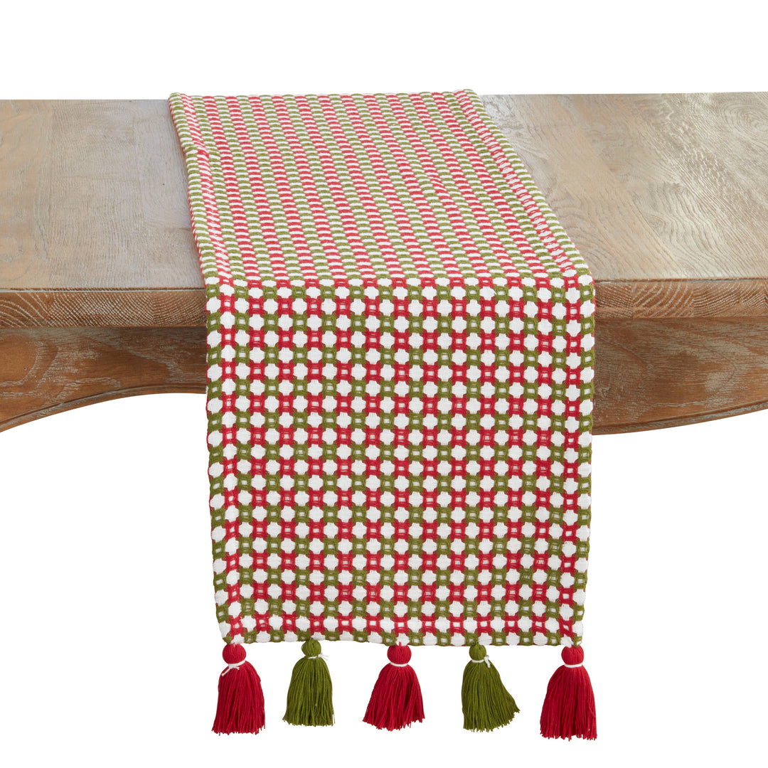 Woven Tassel Table Runner