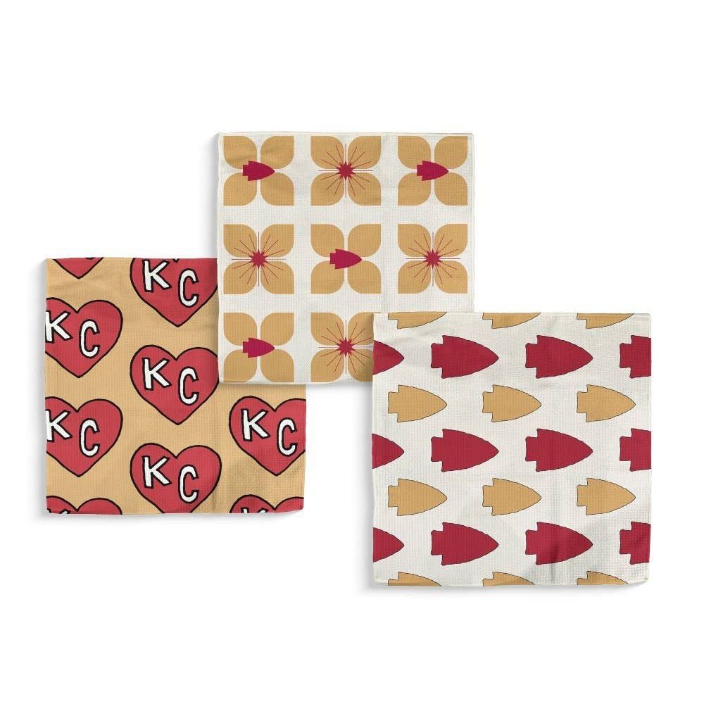 Arrowhead/Heart KC Double-Sided Dish Cloth Set