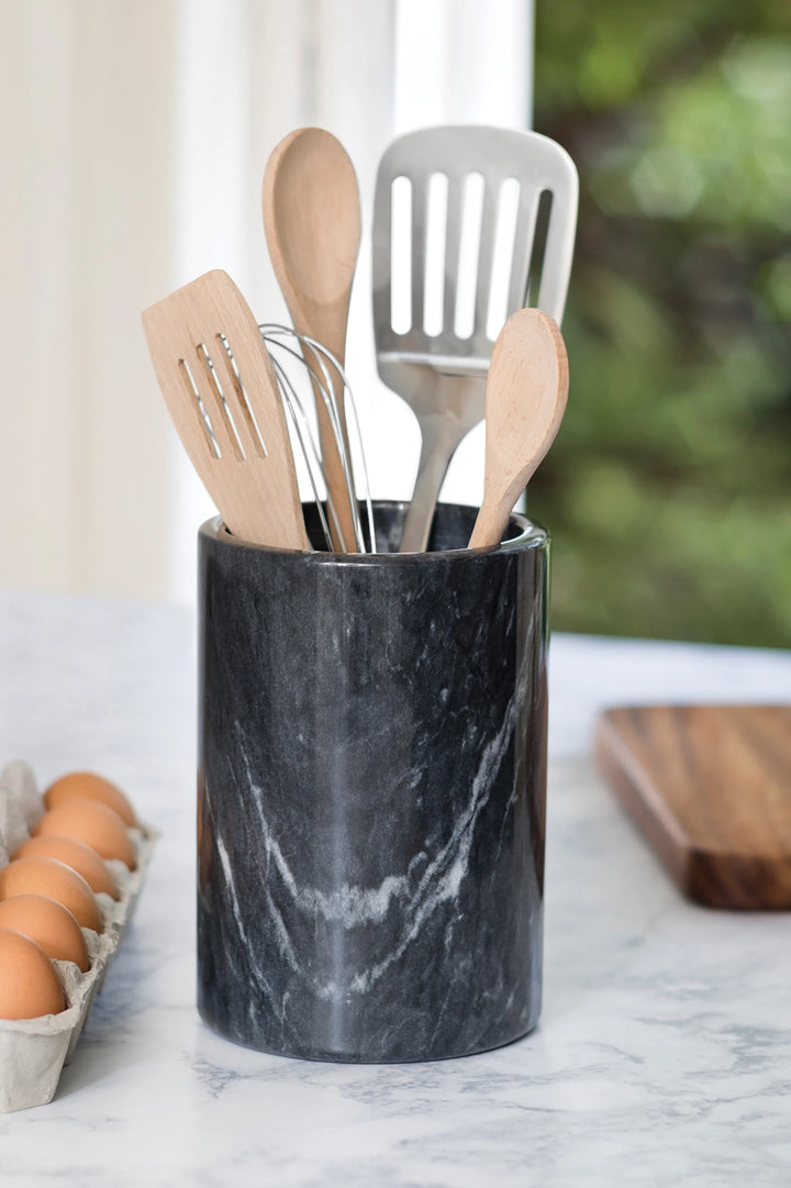 Black Marble Utensil Holder