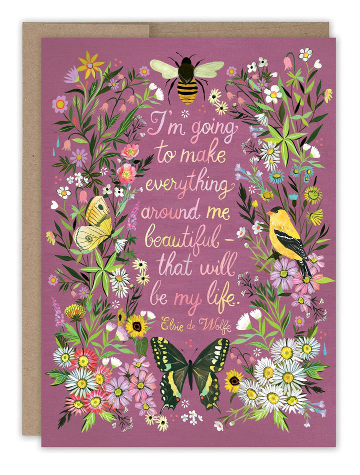 Everything Beautiful Quote Birthday Card