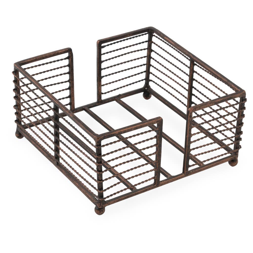 Twisted Wire Copper Cocktail Napkin Metal Caddy