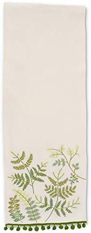 Leafy Table Runner with Pom Details