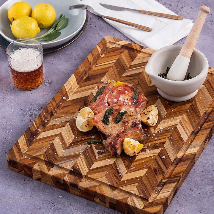 Herringbone Cutting Board Heavy Duty