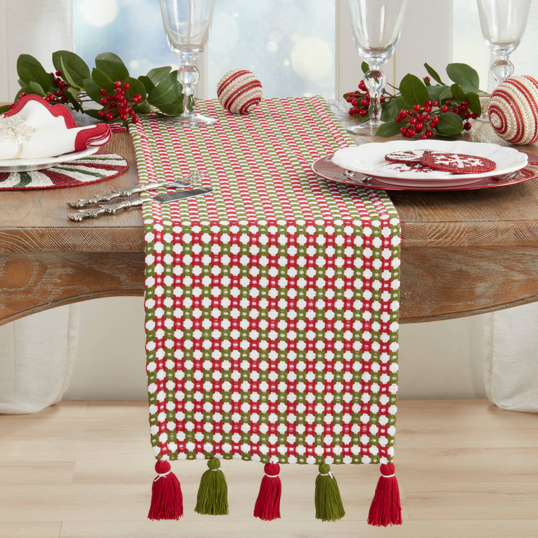 Woven Tassel Table Runner