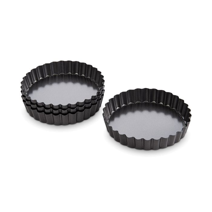 Mrs. Anderson's Non-Stick Quiche Pans, Set of 4, 4.25" x 1"