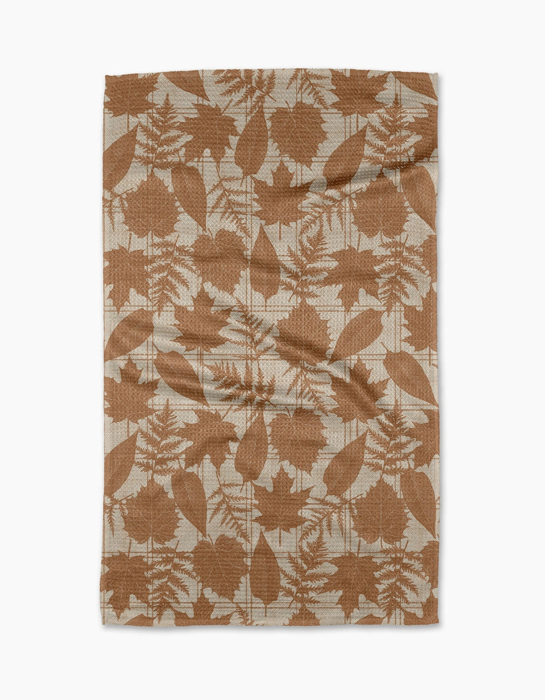 Autumnal Leaves Gold Kitchen Tea Towel