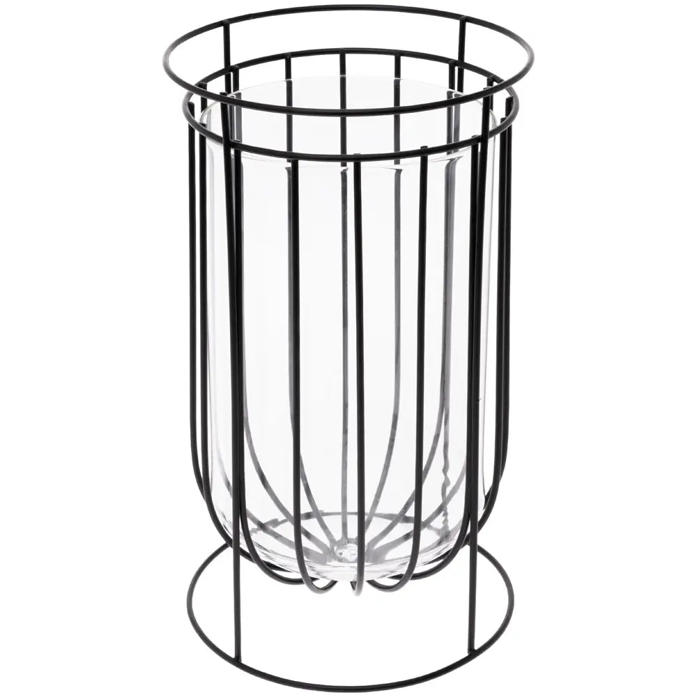 Large Black Wire Urn Vase