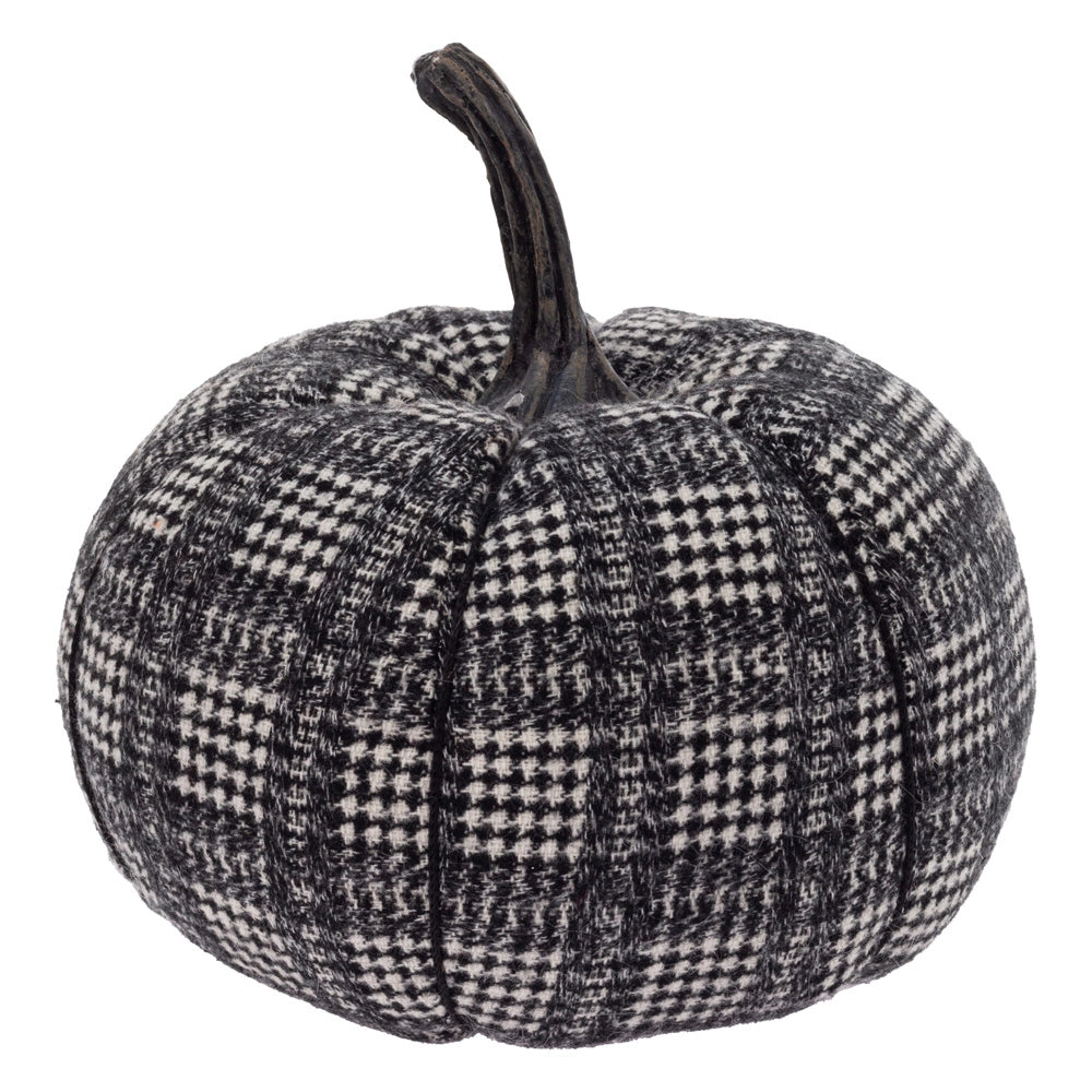 Black & White Plaid Plush Pumpkin