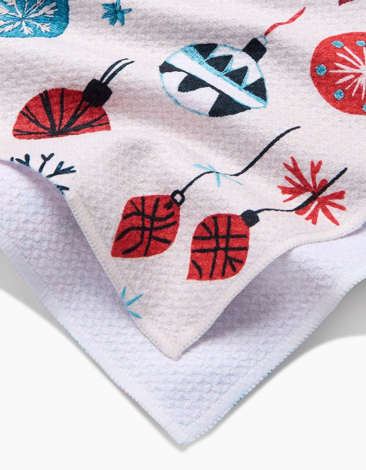 Embroidered Ornaments Kitchen Tea Towel