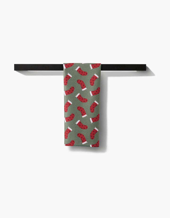 Heart Stockings Kitchen Tea Towel