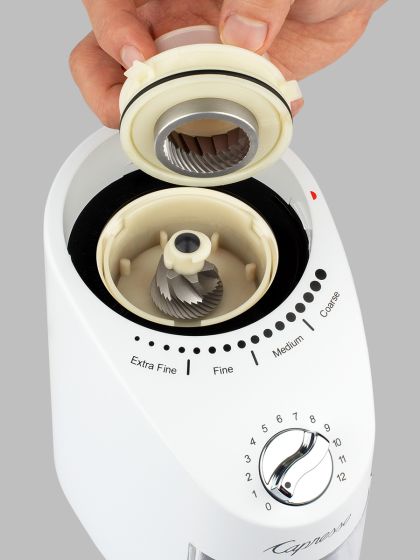 Infinity Plus Conical Burr Grinder - White