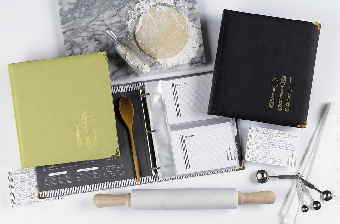 Black and Gold Faux Leather Recipe Binder
