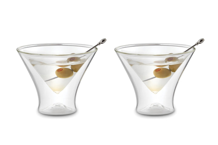 Double Wall Martini Glass, Set of 2