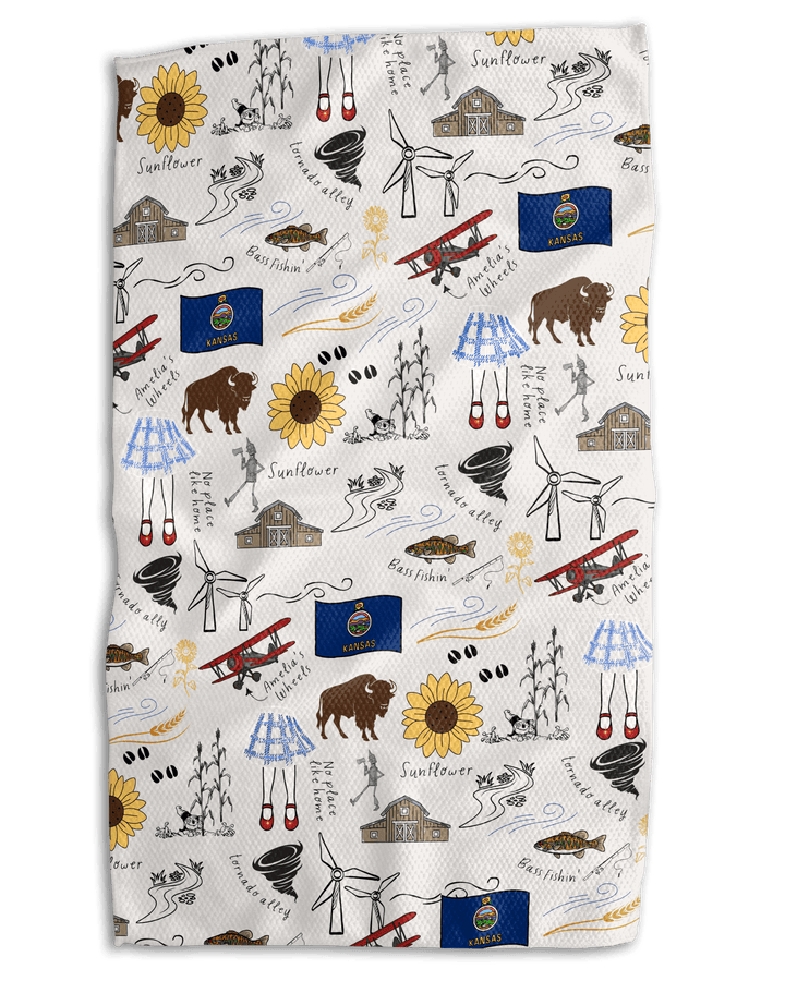 Kansas Icons Double-Sided Kitchen Towel