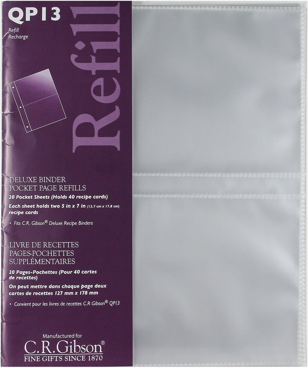 CR Gibson QP13 Sheet Protector Refill