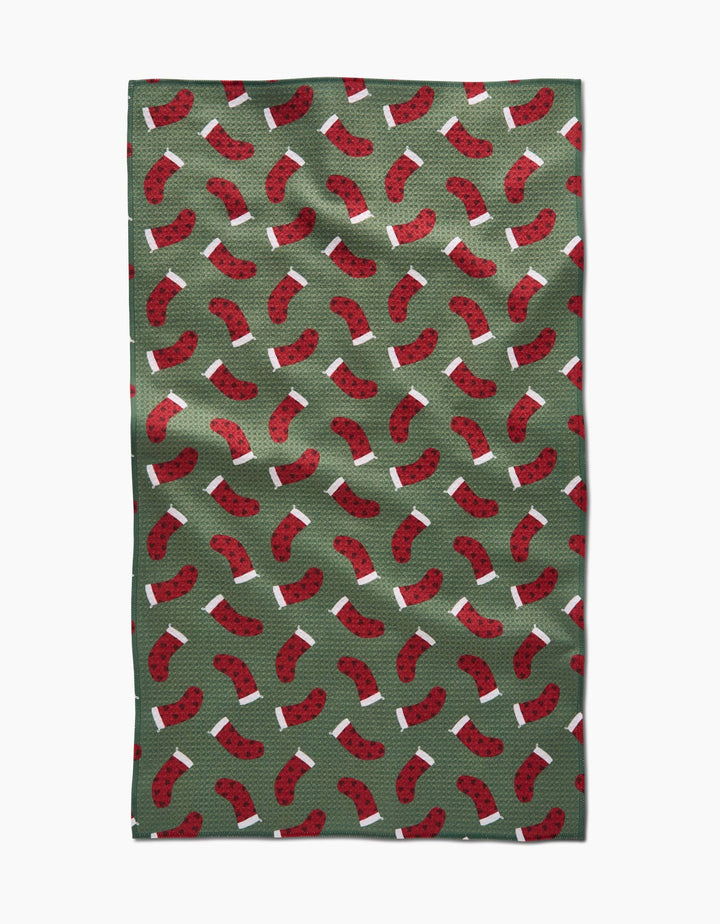 Heart Stockings Kitchen Tea Towel