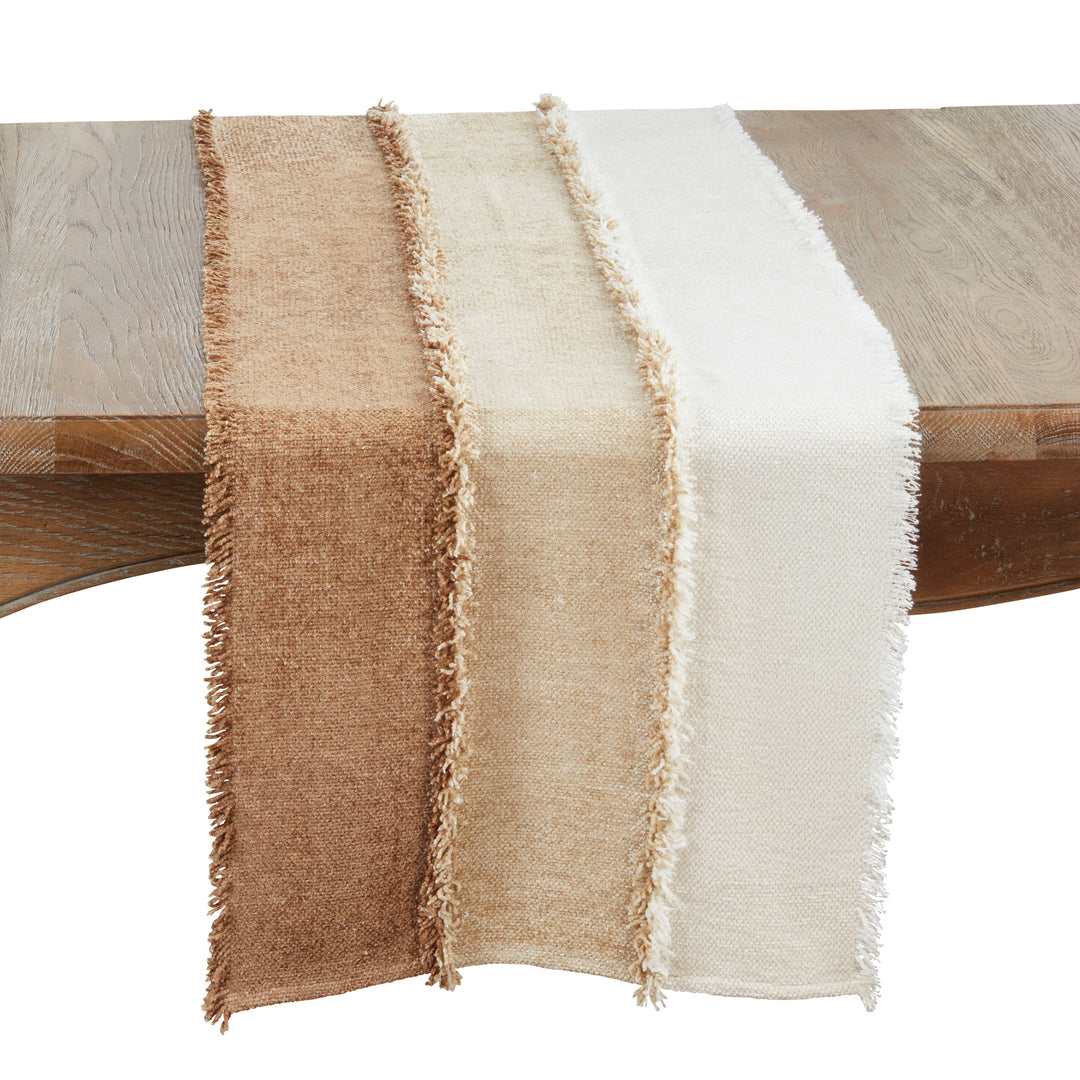 Color Cascade Fringed Table Runner