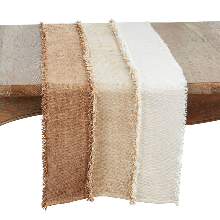 Color Cascade Fringed Table Runner