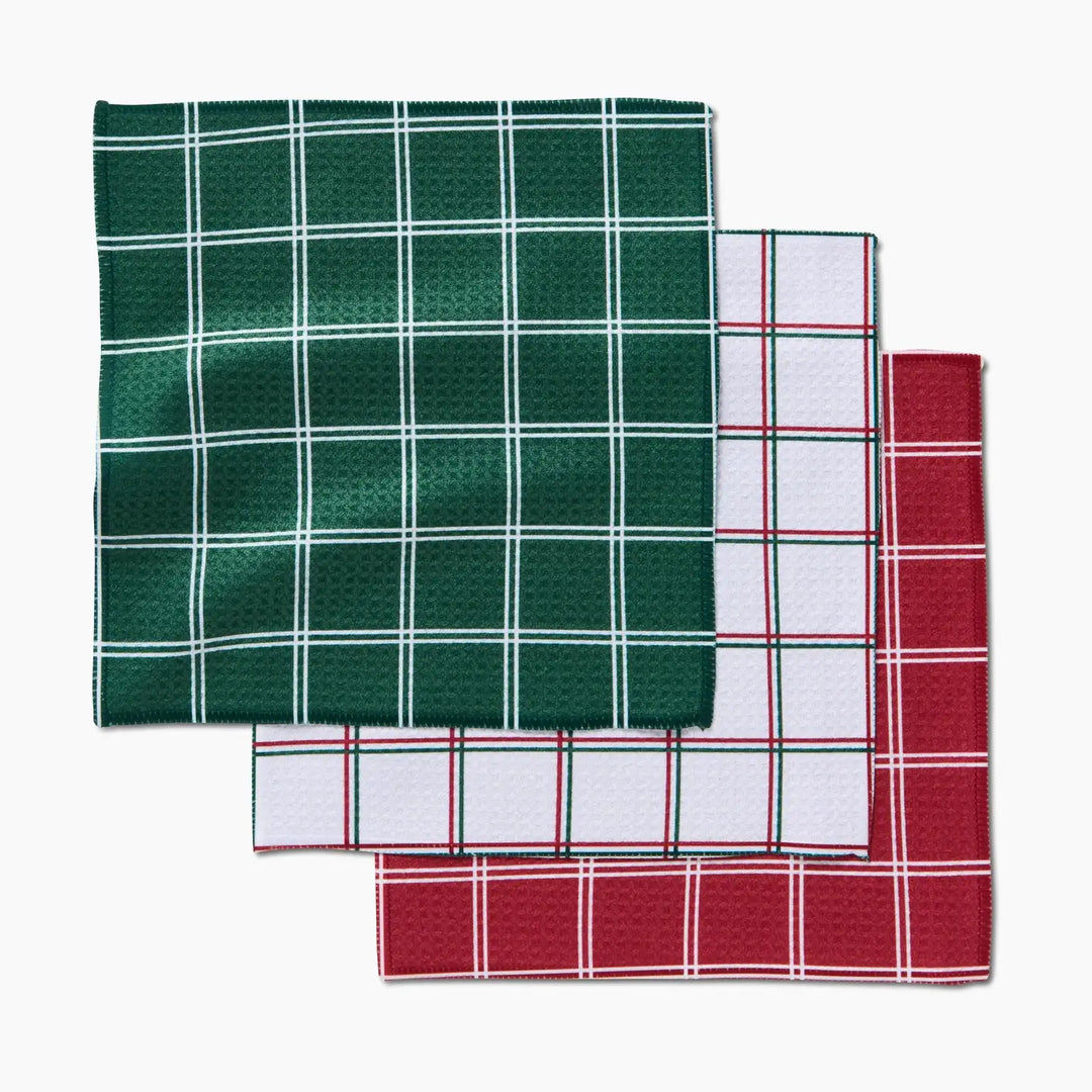 Christmas Grid - Dishcloth Set of 3
