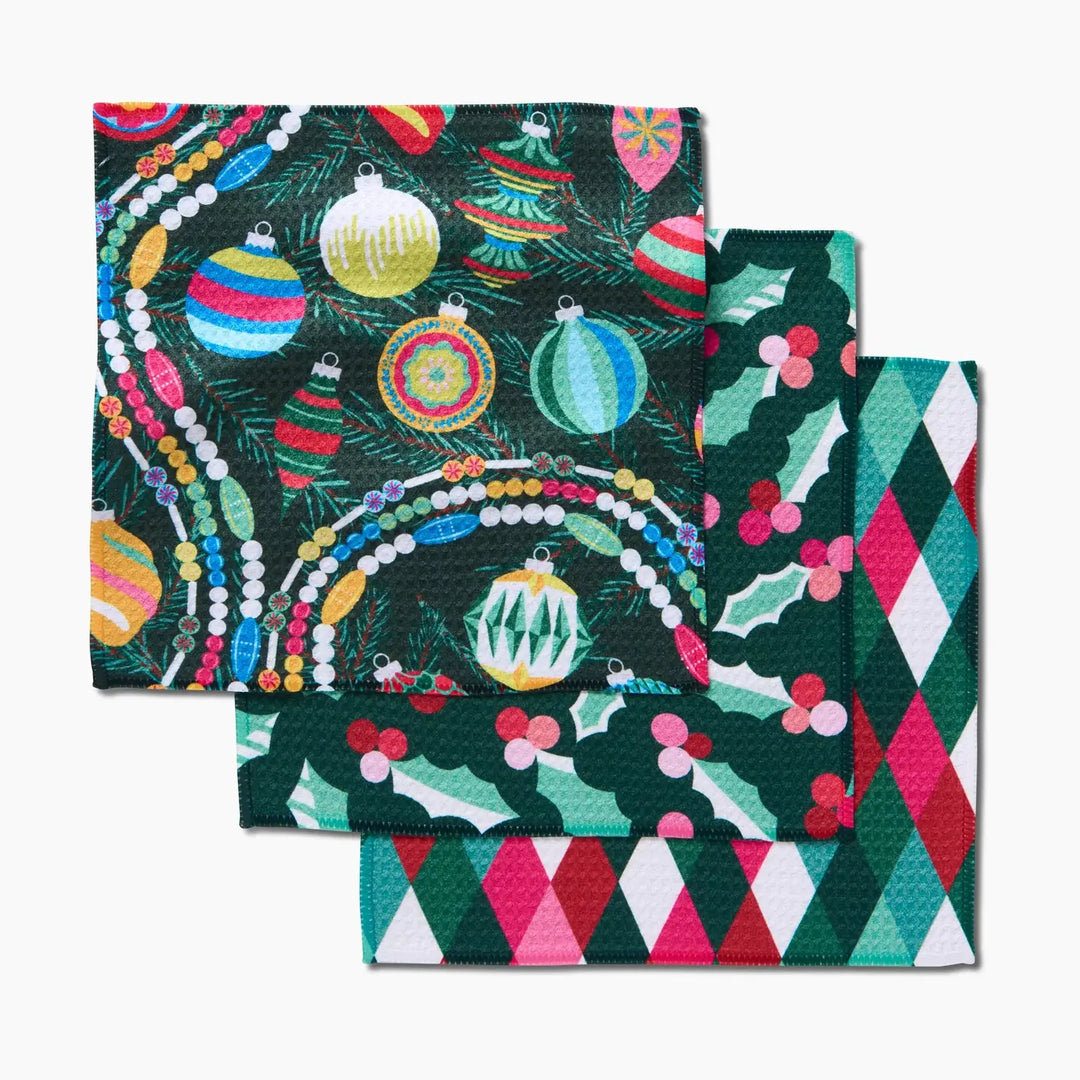 Retro Holly - Dishcloth Set of 3