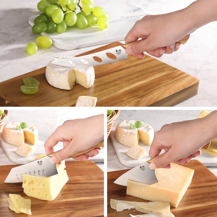 3-Piece Olive Wood Cheese Knife Set