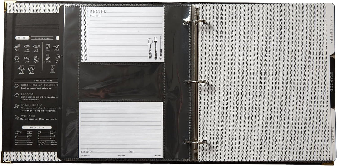 Black and Gold Faux Leather Recipe Binder