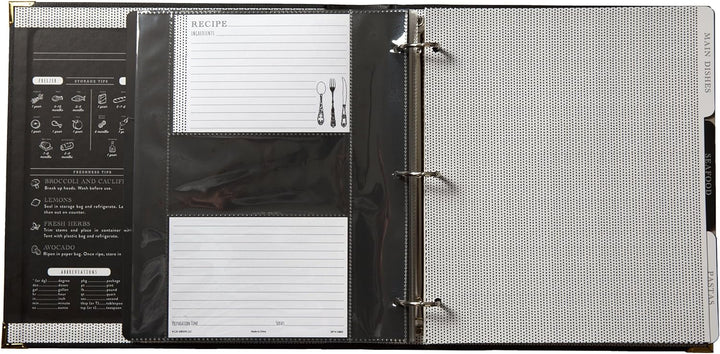 Black and Gold Faux Leather Recipe Binder