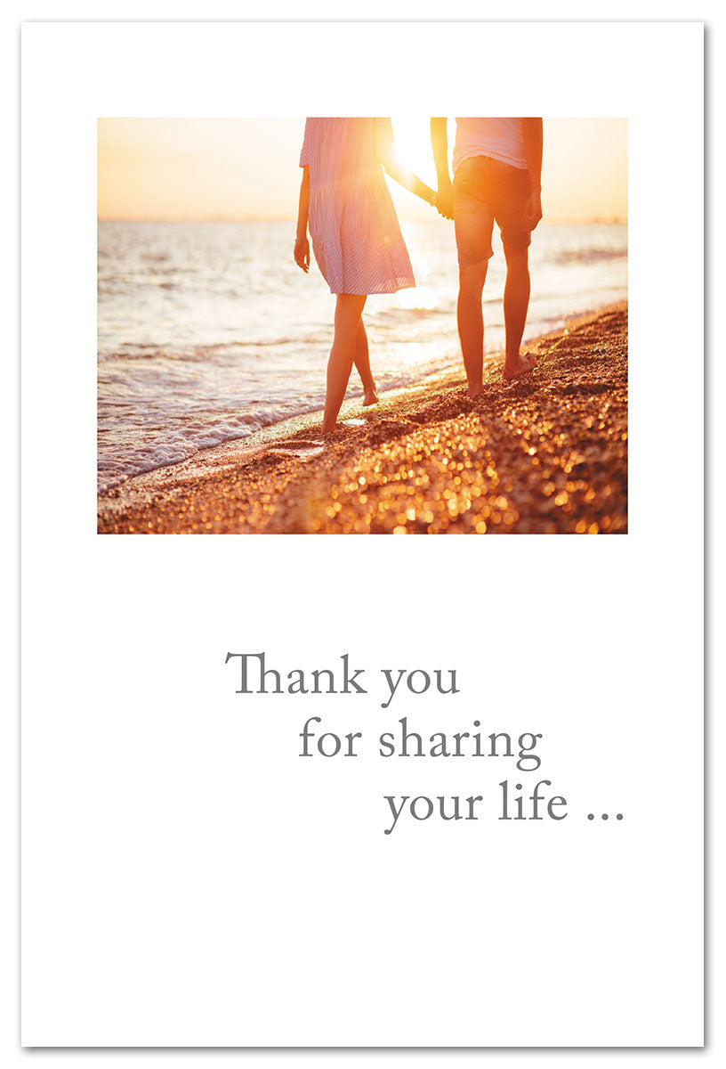 Couple Walking Beach Anniversary-to-Spouse Card