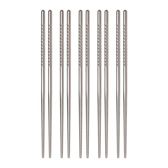 Helen's Asian Kitchen Stainless Steel Chopsticks, 5 Pairs