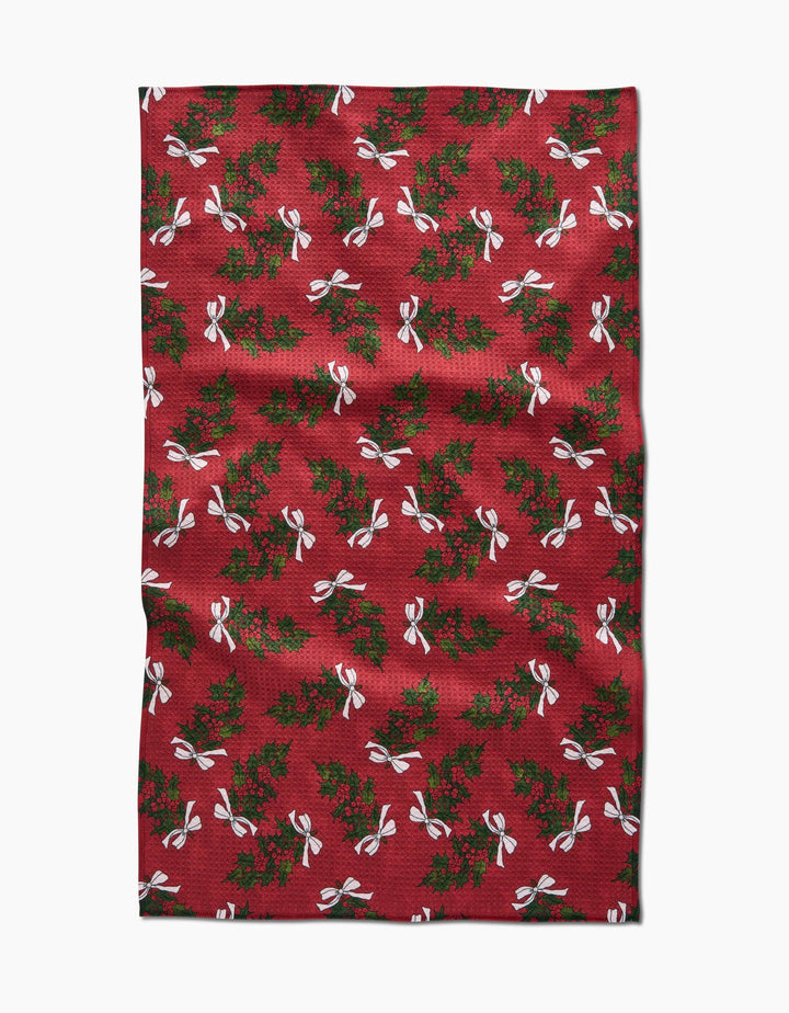 Christmas Berry Bow Kitchen Tea Towel