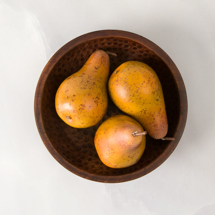 Heritage Lace Artisan Wood Hammered Round Bowl