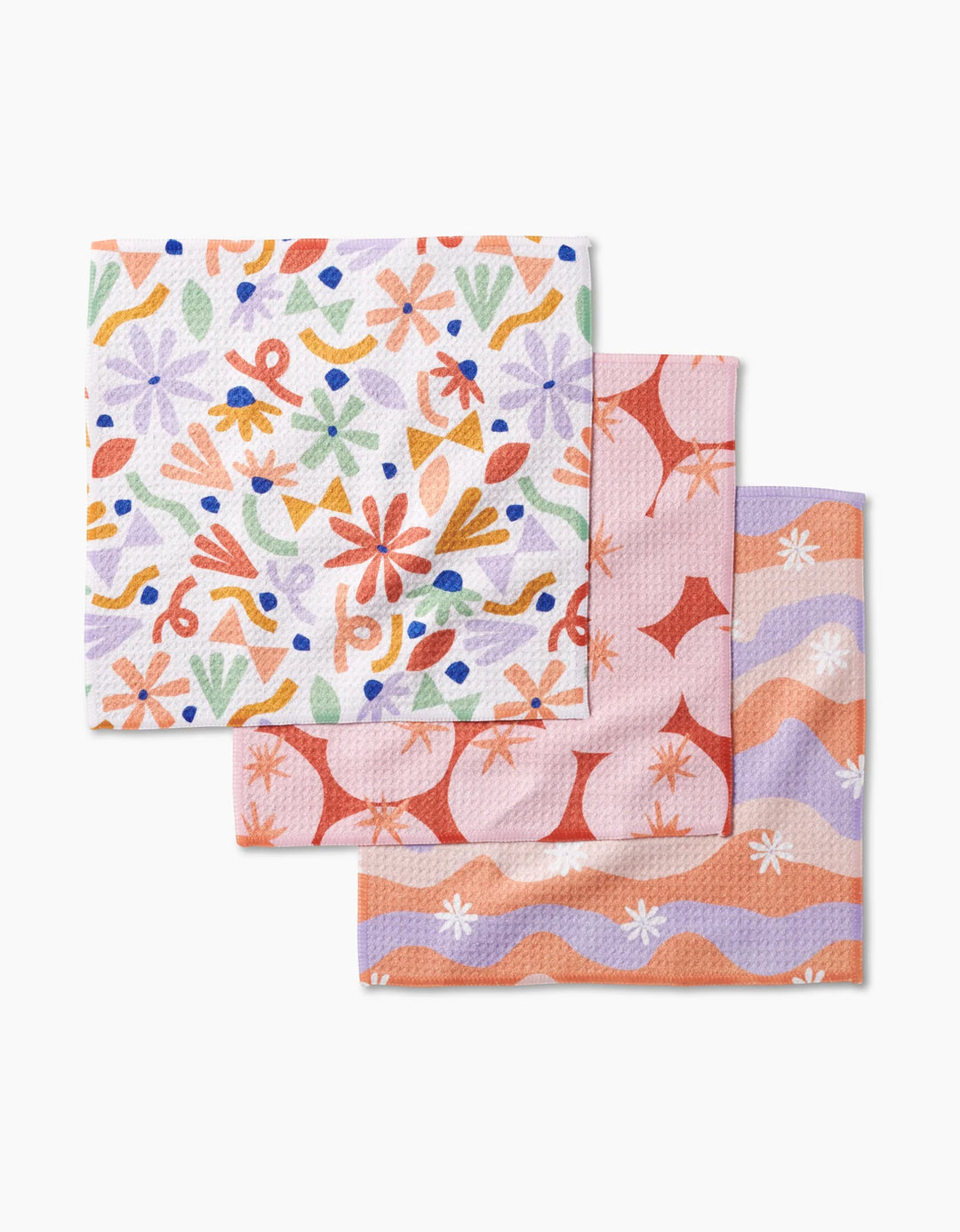 Summer Floral Party - Dishcloth Set of 3