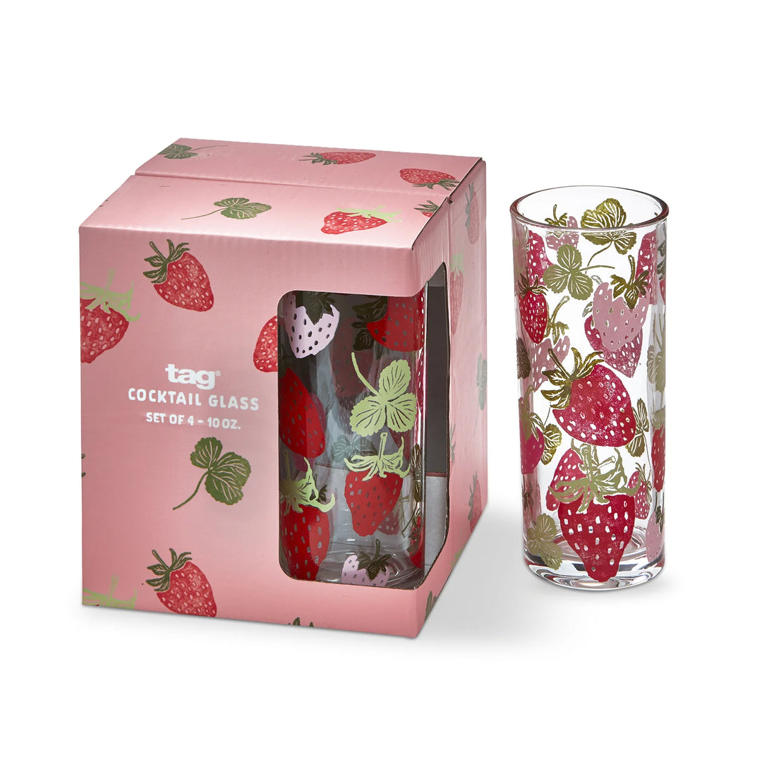 Strawberries Drinks Glass Set