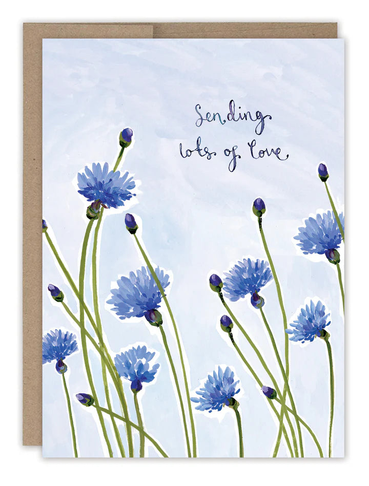Cornflowers Lots Of Love Sympathy Card