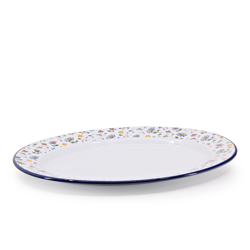 Max Humphrey x CCH Flowers Small 14 inch Oval Tray, Blue