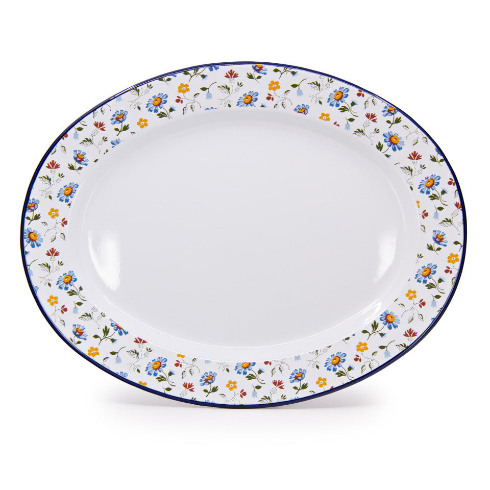 Max Humphrey x CCH Flowers Small 14 inch Oval Tray, Blue