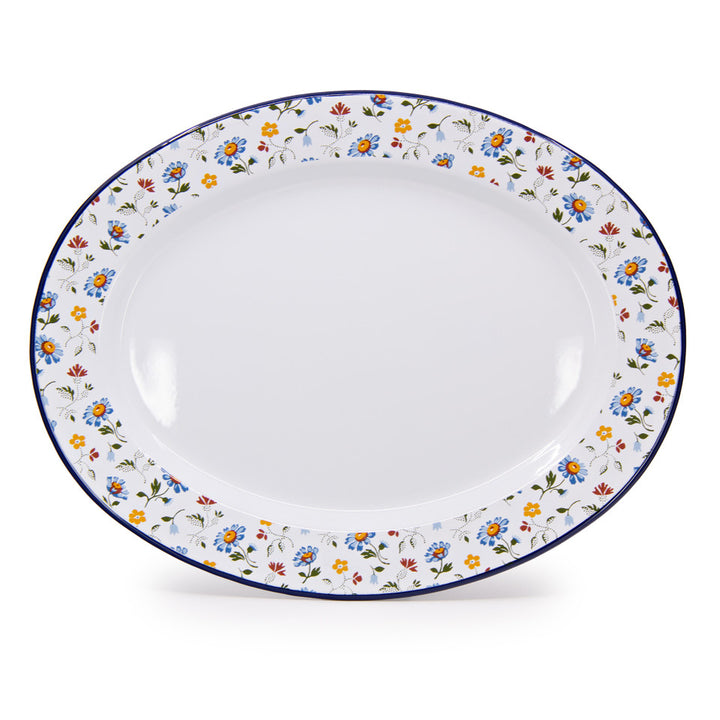 Max Humphrey x CCH Flowers Small 14 inch Oval Tray, Blue